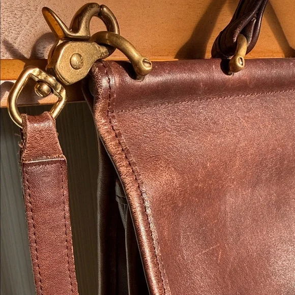 Vintage 1998 Coach Willis 9927 Mahogany Brown Leather Turnlock Crossbody Satchel - Picture 7 of 14